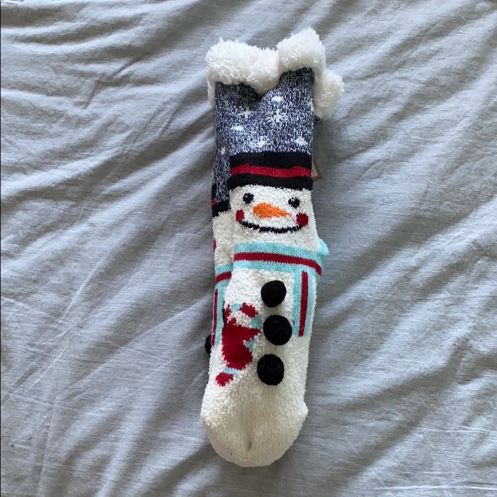 Snowman holiday fuzzy socks/slippers